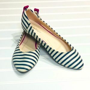 Caiyingle Navy Stripe Flats